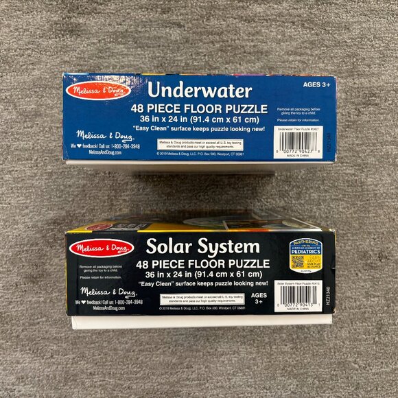 Toddler Puzzles - Set of 2 - 48 Pieces - Fish - Solar System - Melissa & Doug - Picture 2 of 4